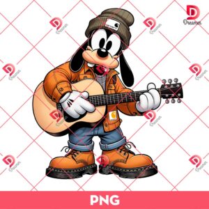 Goofy Wearing Carhartt Outfits PNG, Disney Goofy Playing Guitar PNG