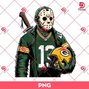 Bundle Green Bay Packers PNG Design, NFL Packers Football PNG Bundle, Bundle NFL Cartoon Football 91 Green Bay Packers Jason Voorhees PNG, Horror Killer Football PNG