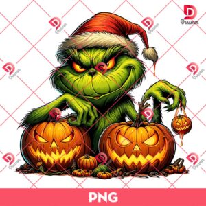 Grinch Halloween PNG, Grinch And Pumpkins Halloween PNG