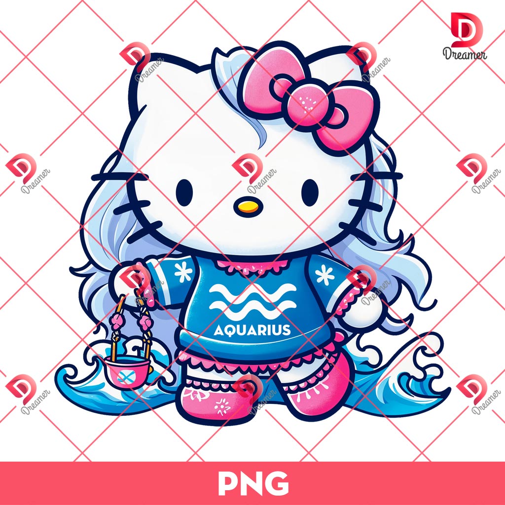 Hello Kitty Zodiac Signs PNG Bundle 3 Hello Kitty Aquarius PNG, Zodiac Signs Hello Kitty PNG