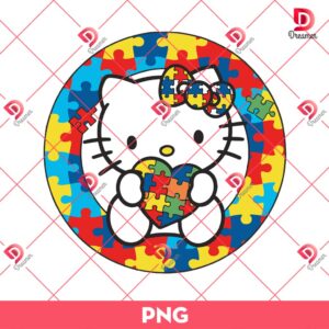 Hello Kitty Autism PNG, Autism Awareness PNG, Hello Kitty And Puzzle Piece PNG