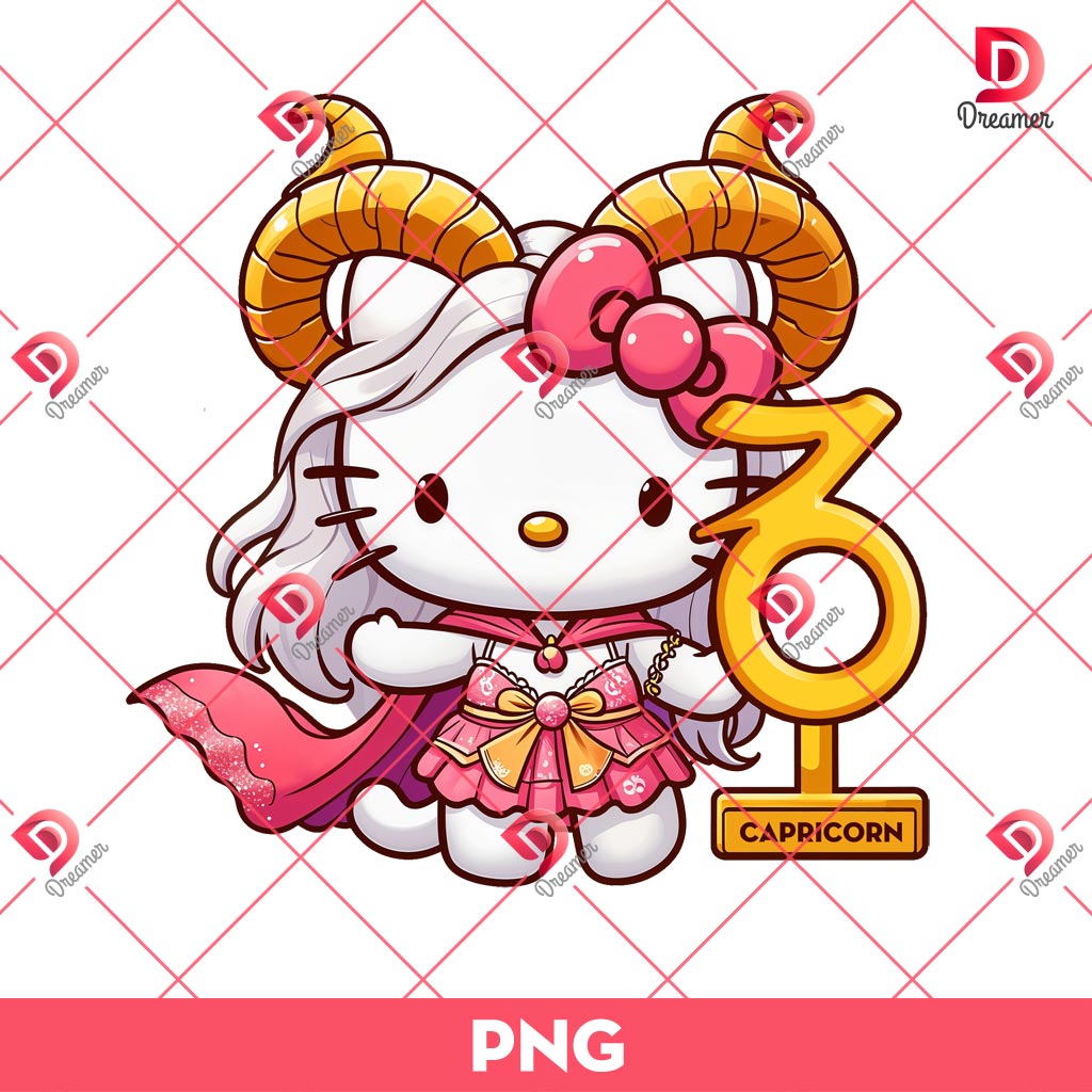 Hello Kitty Zodiac Signs PNG Bundle 4 Hello Kitty Capricorn PNG, Zodiac Signs Hello Kitty PNG