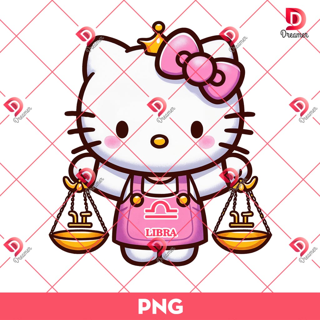 Hello Kitty Zodiac Signs PNG Bundle 9 Hello Kitty Libra PNG, Zodiac Signs Hello Kitty PNG