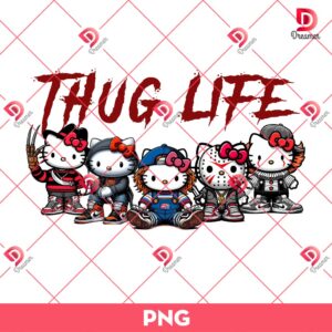 Hello Kitty Thug Life Horror Halloween PNG, Hello Kitty Horror Killers Thug Life PNG