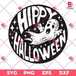 Hippy Halloween Ghost SVG PNG, Funny Ghost Halloween PNG SVG