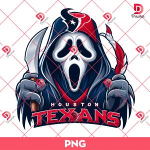 Houston Texans Ghostface PNG, Horror Characters NFL Football PNG