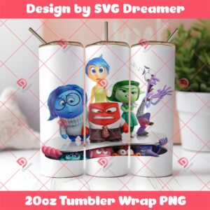Inside Out 2 Movie Tumbler Wrap Skinny 20oz PNG, Inside Out Characters PNG