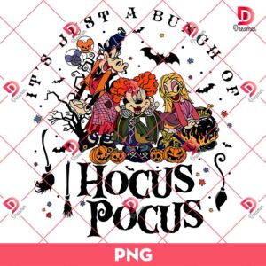 It's Just A Bunch Of Hocus Pocus Disney Friends PNG, Mickey Minnie Hocus Pocus PNG, Disney Halloween PNG