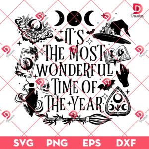 Its The Most Wonderful Time Of The Year SVG PNG, Witches Halloween SVG PNG, Retro Halloween PNG SVG
