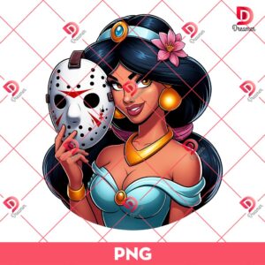 Jasmine Princess Jason Voorhees PNG, Disney Princess Horror Characters PNG, Halloween PNG