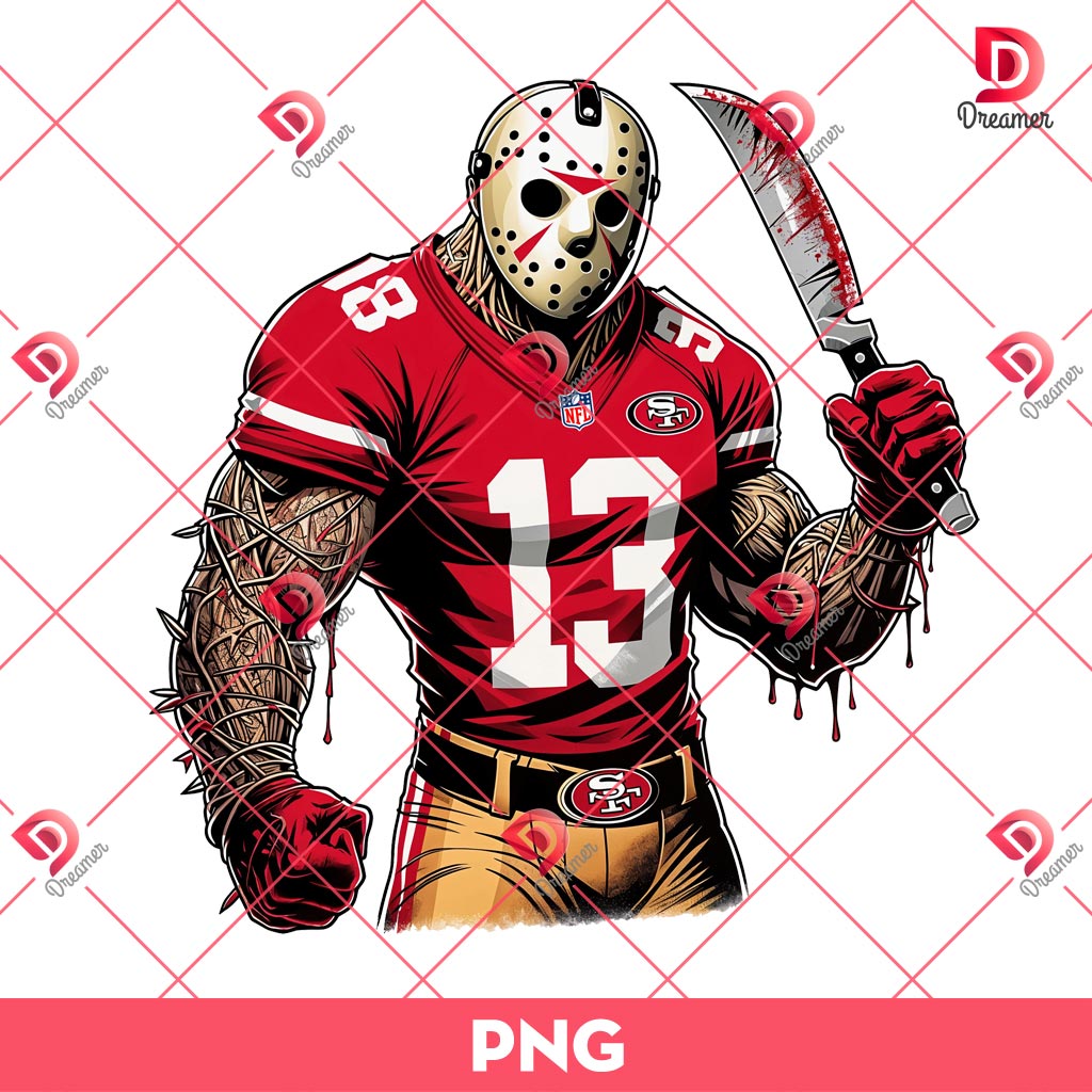 Jason Voorhees San Francisco 49ers PNG, Horror Killer Football PNG 1 Jason Voorhees San Francisco 49ers PNG, Horror Killer Football PNG
