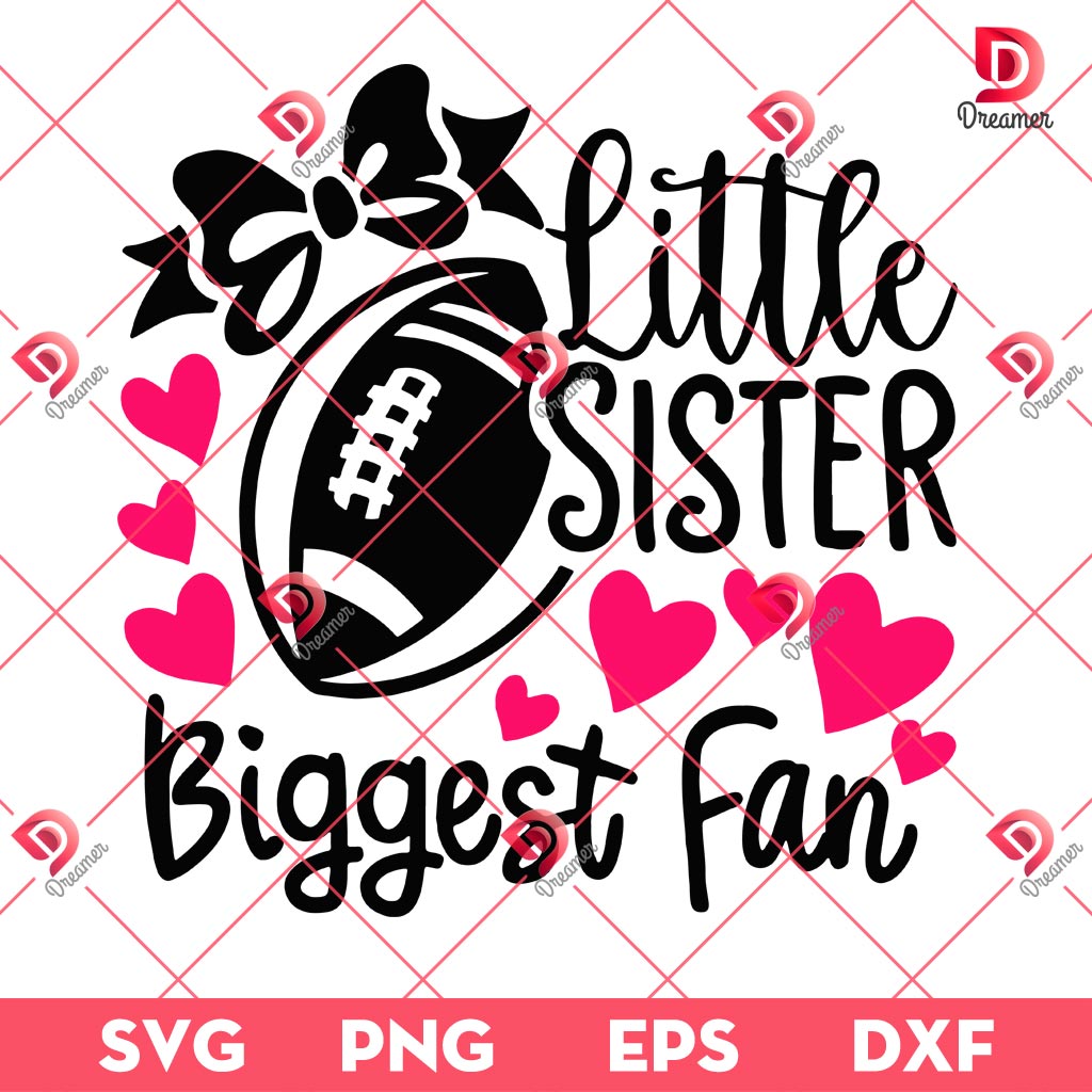 Little Sister Biggest Fan Football SVG PNG, Family Football Fan SVG PNG 2 Little Sister Biggest Fan Football SVG PNG, Family Football Fan SVG PNG