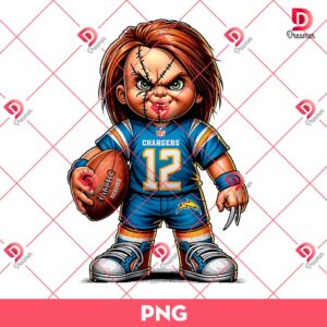 Los Angeles Chargers NFL Chucky Player PNG, Horror Character Football PNG