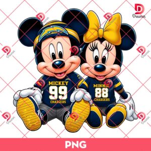 Mickey Minnie Los Angeles Chargers NFL PNG, Disney Mouse Football PNG