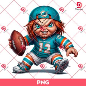 Bundle Miami Dolphins PNG Design, NFL DolphinsFootball PNG Bundle, Bundle NFL Team 51 Miami Dolphins NFL Chucky Player PNG, Horror Character Football PNG