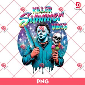 Michael Myers Killer Summer Vibes PNG, Summer Halloween Horror Characters PNG