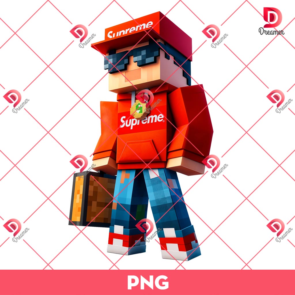 Minecraft Character Wearing Supreme Fashion PNG, Minecraft Supreme PNG 1 Minecraft Character Wearing Supreme Fashion PNG, Minecraft Supreme PNG