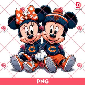 Minnie And Mickey Chicago Bears NFL Football PNG, Disney Mouse NFL Sport PNG, Chicago Bears Mickey Minnie PNG