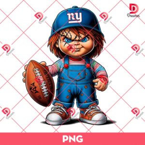 New York Giants NFL Chucky Player PNG, Horror Character Football PNG