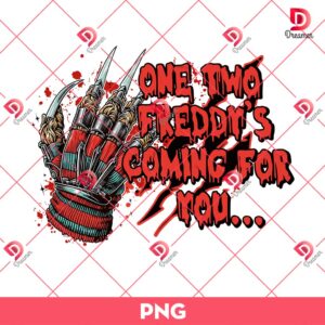 One Two Freddy's Coming For You PNG, Scary Killer Halloween PNG, Horror Characters PNG