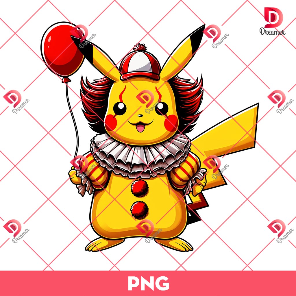 Pennywise Pikachu PNG, Pokemon Pikachu Horror Halloween PNG 1 Pennywise Pikachu PNG, Pokemon Pikachu Horror Halloween PNG