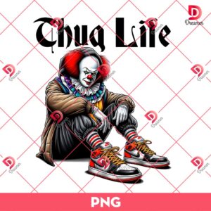 Pennywise Thug Life PNG, Horror Killer Halloween PNG