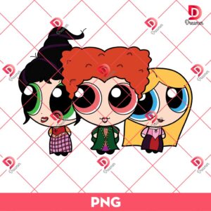 Powerpuff Girls Hocus Pocus PNG, Powerpuff Girls Sanderson Sister PNG, Halloween PNG