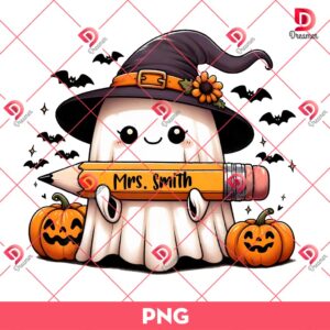 Retro Teacher Ghost Halloween PNG, Fall PNG, Halloween PNG