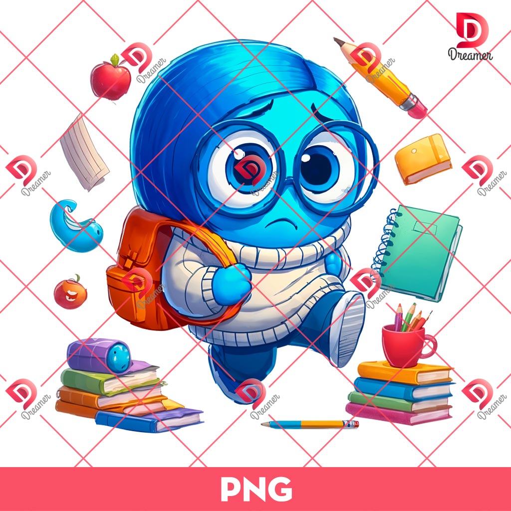 Sadness Back To School PNG, Inside Out Back To School PNG 2 Sadness Back To School PNG, Inside Out Back To School PNG