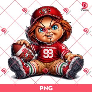 San Francisco 49ers NFL Chucky Player PNG, Horror Character Football PNG