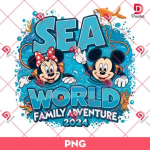 Sea World Family Adventure 2024 PNG, Disney Mickey Minnie 2024 PNG