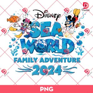 Seaworld Family Adventure PNG, Disney Mickey Minnie Seaworld 2024 PNG