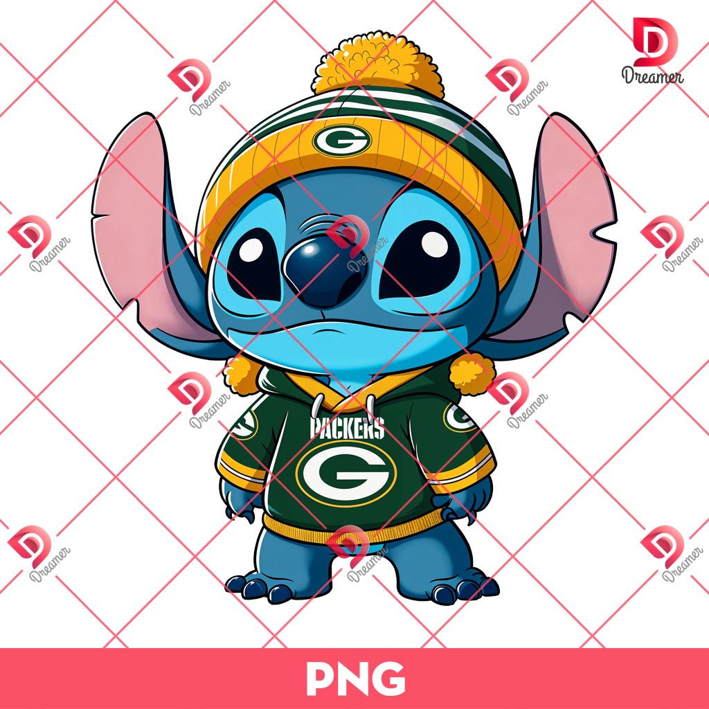 Bundle Green Bay Packers PNG Design, NFL Packers Football PNG Bundle, Bundle NFL Cartoon Football 38 Stitch Green Bay Packers PNG, Stitch NFL Football PNG