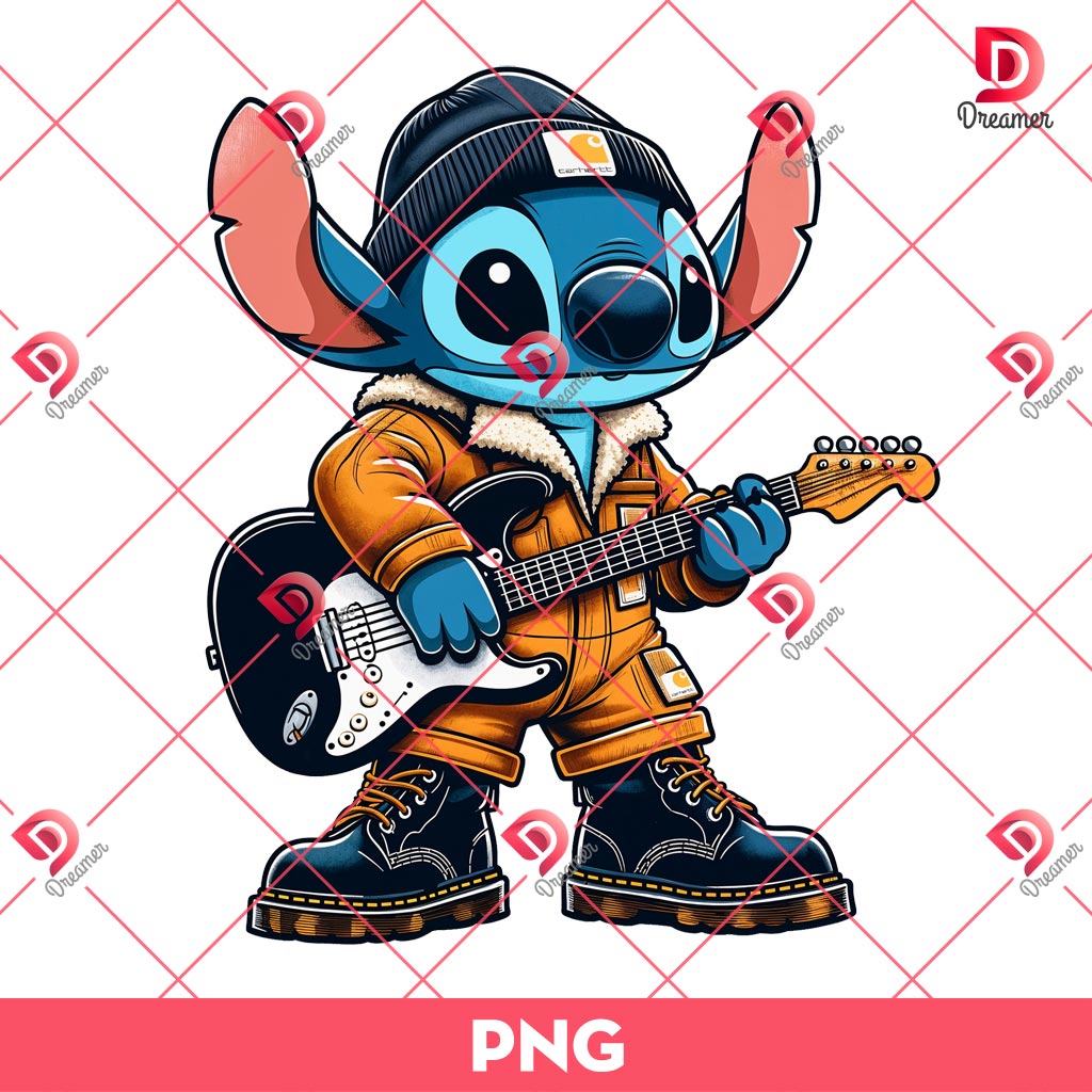 Stitch Wearing A Carhartt Outfit PNG, Stitch Playing Fender Guitar PNG 1 Stitch Wearing A Carhartt Outfit PNG, Stitch Playing Fender Guitar PNG