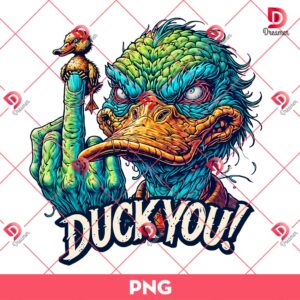 The Scary Duck Flips The Middle Finger PNG, Funny Duck PNG, Scary Animals PNG