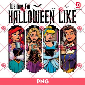 Waiting For Halloween Like Cartoon Movie Characters PNG, Disney Princess Halloween PNG