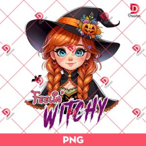 Anna Princess Feeling Witchy PNG, Halloween Disney Princess PNG