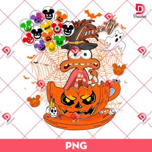 Anxiety Halloween PNG, Inside Out 2 Characters Halloween PNG