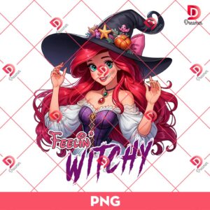Ariel Princess Feeling Witchy PNG, Halloween Disney Princess PNG