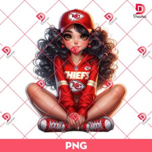 Beautiful Girl Football KC Chiefs PNG, Cute Girl Kansas City Chiefs PNG