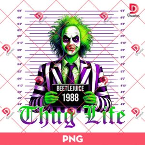 Beetlejuice 1988 Thug Life PNG, Thug Life Horror PNG, Halloween Beetlejuice Thug Life PNG