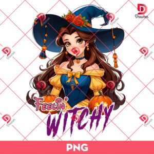 Belle Princess Feeling Witchy PNG, Halloween Disney Princess PNG