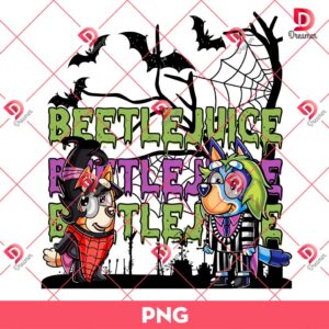 Bluey Beetlejuice PNG, Bluey Horror Halloween PNG, Beetlejuice Halloween PNG