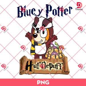Bluey Potter Hufflepuff PNG, Harry Potter Bluey PNG