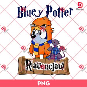 Bluey Ravenclaw PNG, Bluey Potter PNG, Harry Potter Bluey PNG