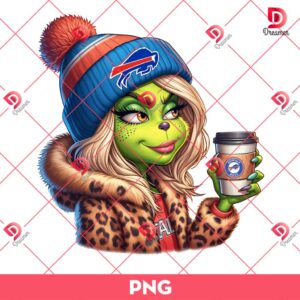 Buffalo Bills Boujee Grinch Girl PNG, Grinch Girl NFL Football PNG, Grinchmas PNG
