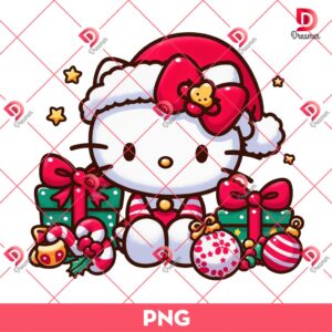 Cute Hello Kitty Christmas PNG, Merry Christmas Hello Kitty PNG