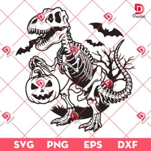 Dinosaur Halloween SVG PNG, Spooky T-Rex SVG PNG