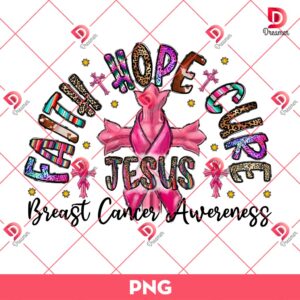 Faith Hope Cure Breast Cancer PNG, Cancer Awareness PNG