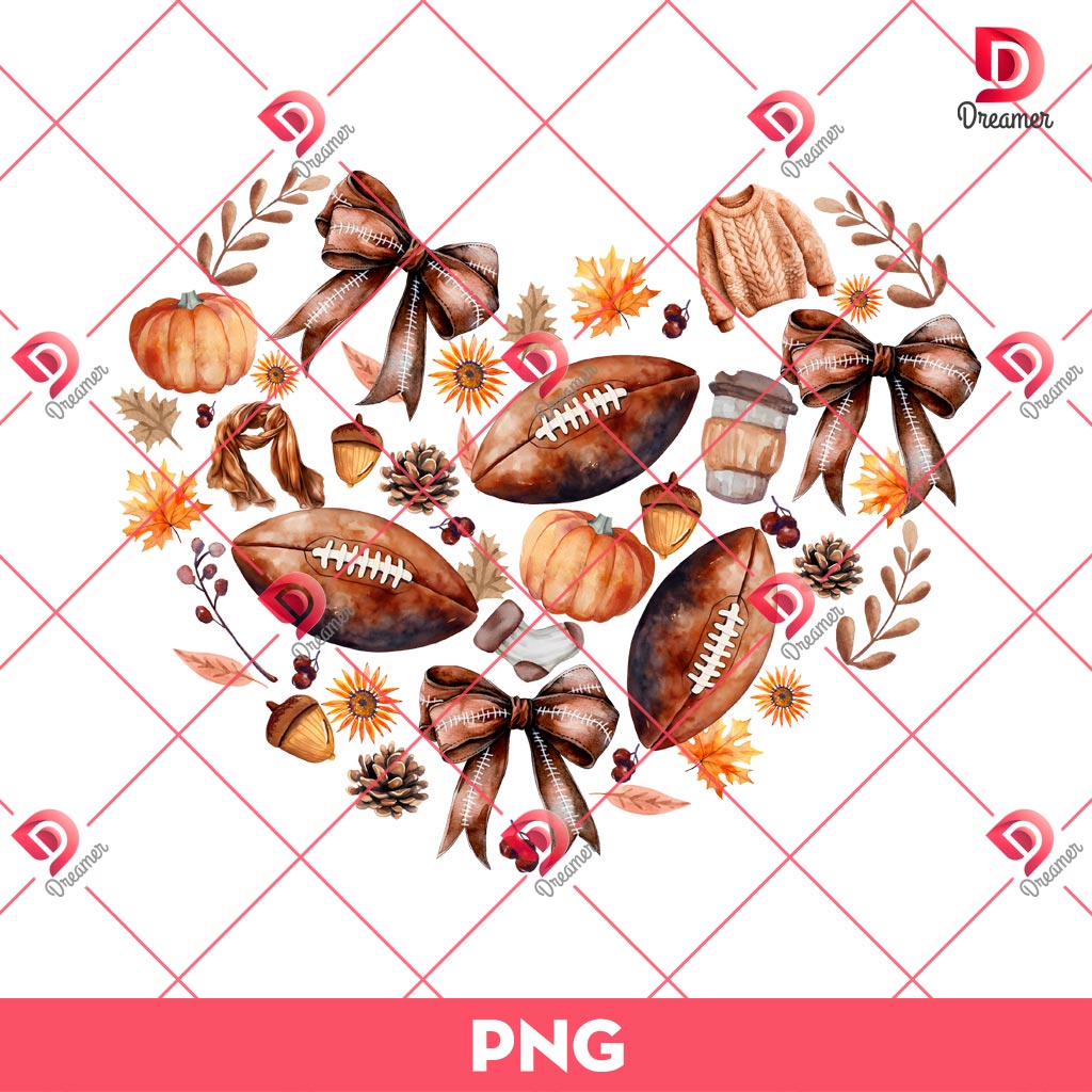 Fall Heart PNG, Football Heart Autumn PNG 1 Fall Heart PNG, Football Heart Autumn PNG